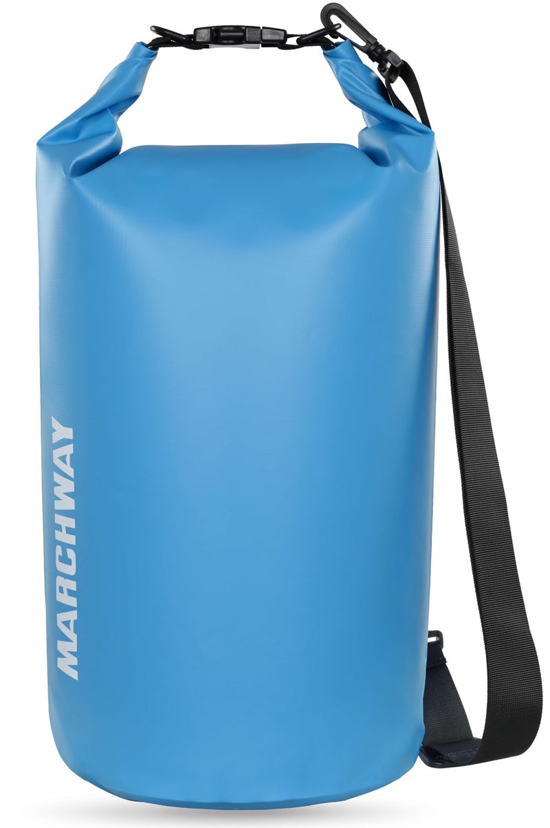 MARCHWAY Floating Waterproof Dry Bag Backpack 5L/10L/20L/30L/40L, Roll Top Sack Keeps Gear Dry for Kayaking, Rafting, Boating, Swimming, Camping, Hiking, Beach, Fishing (Light Blue, 10L) - Image 1